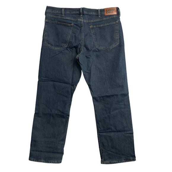 NEW Lands' End Men's 38x29 Flannel Lined Jeans Blue Denim Straight Leg - Picture 3 of 8